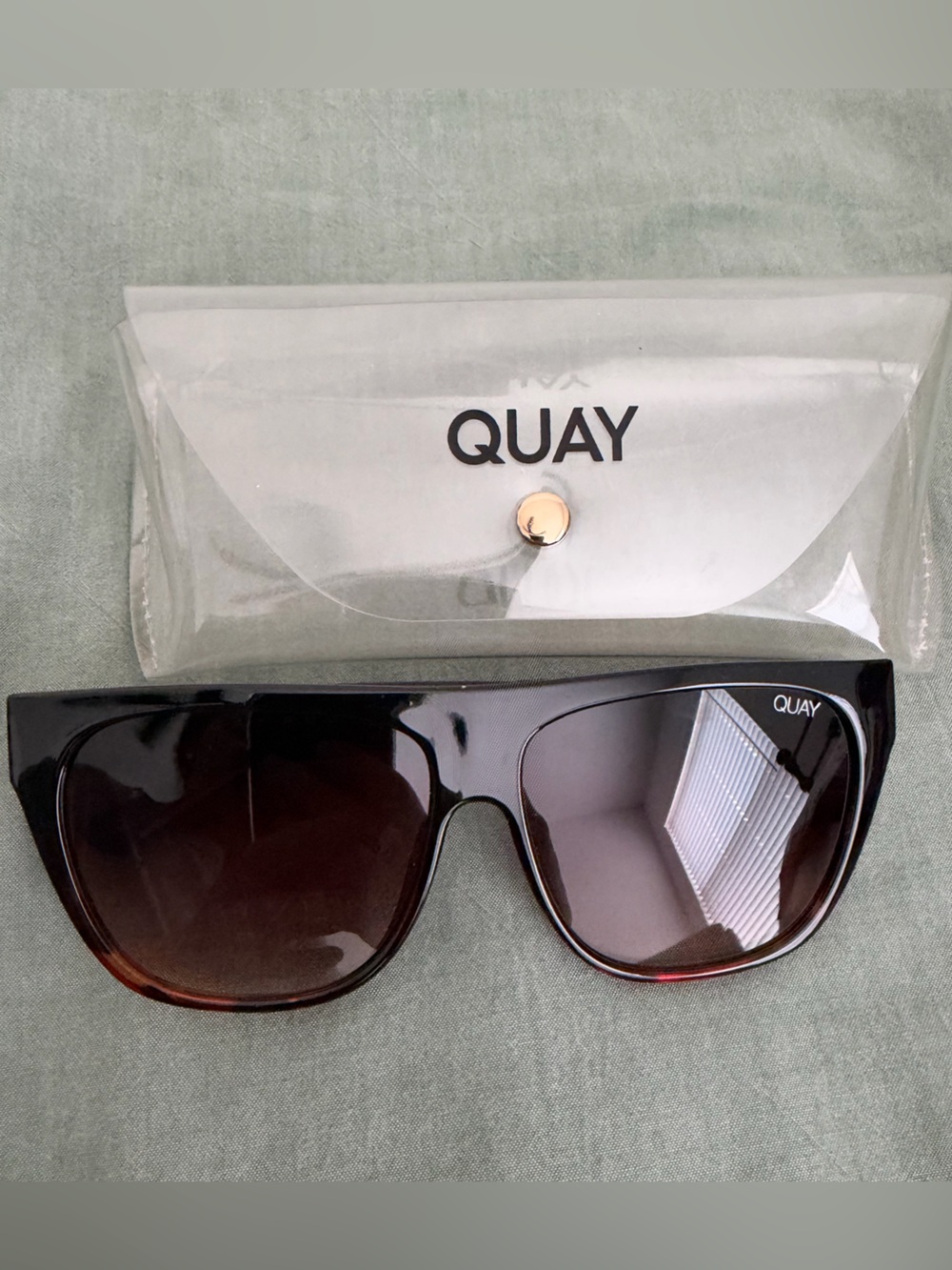 Quay Australia Oversized Brown Tortoiseshell Sunglasses